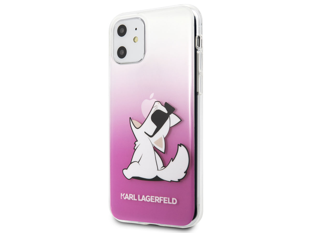 Karl Lagerfeld Fun Choupette Case Roze - iPhone 11/XR hoesje