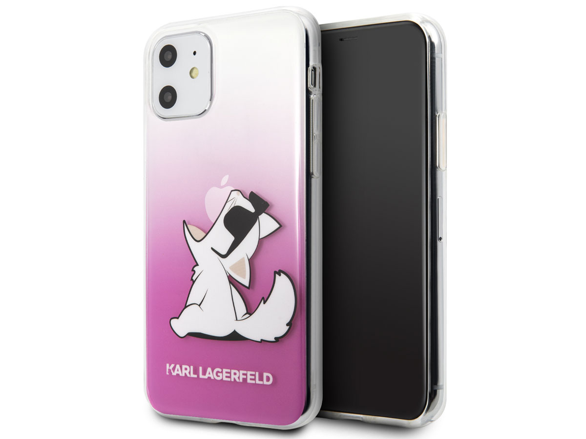 Karl Lagerfeld Fun Choupette Case Roze - iPhone 11/XR hoesje