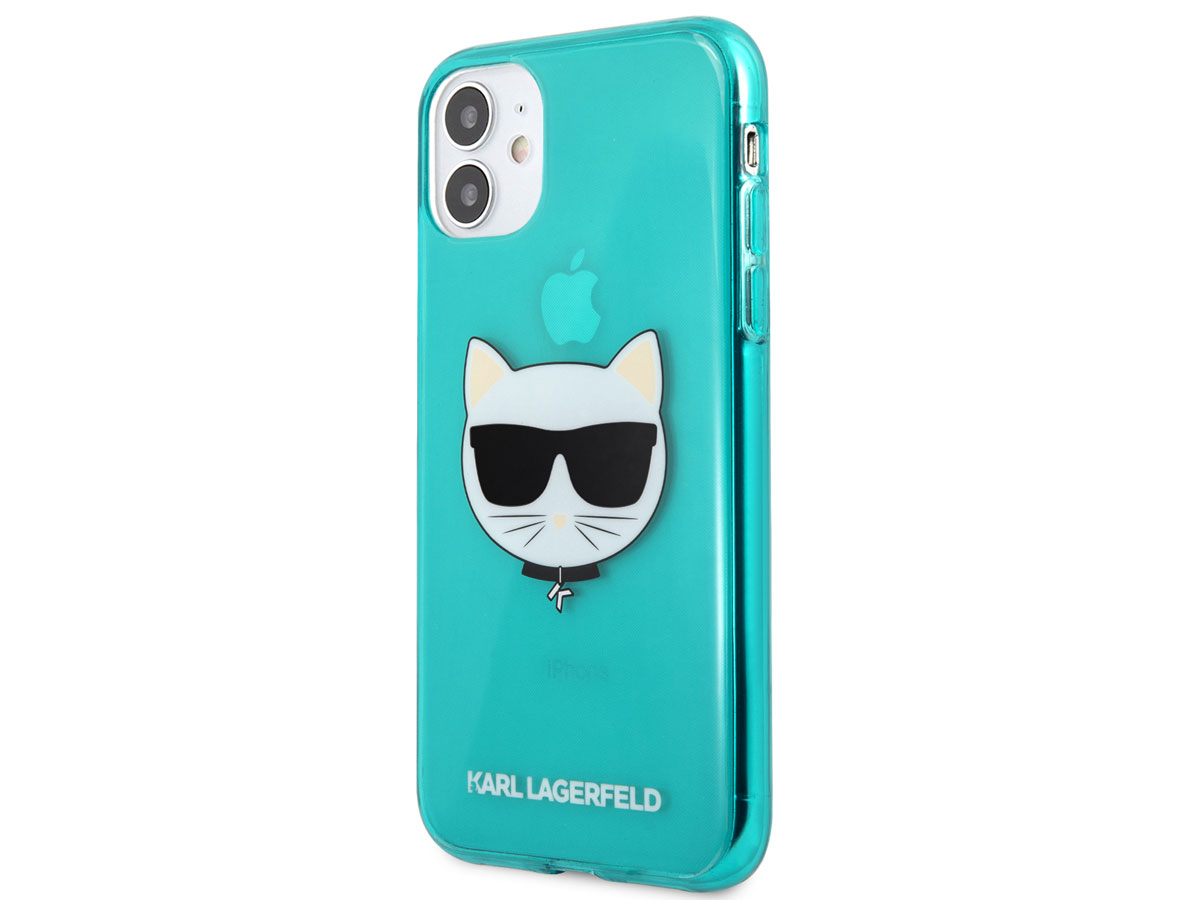 Karl Lagerfeld Choupette Case Blauw - iPhone 11/XR hoesje