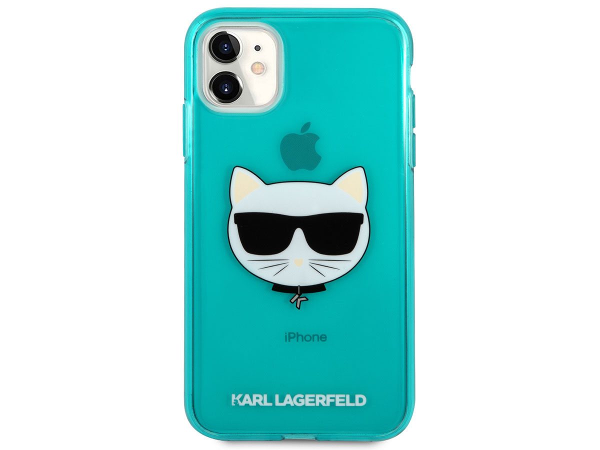 Karl Lagerfeld Choupette Case Blauw - iPhone 11/XR hoesje