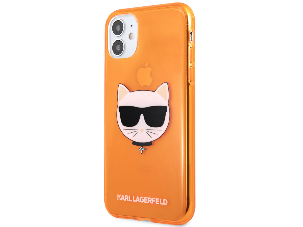 Karl Lagerfeld Choupette Case Oranje - iPhone 11/XR hoesje