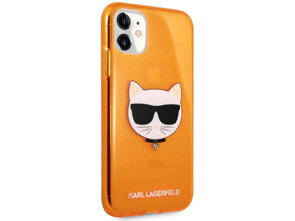Karl Lagerfeld Choupette Case Oranje - iPhone 11/XR hoesje