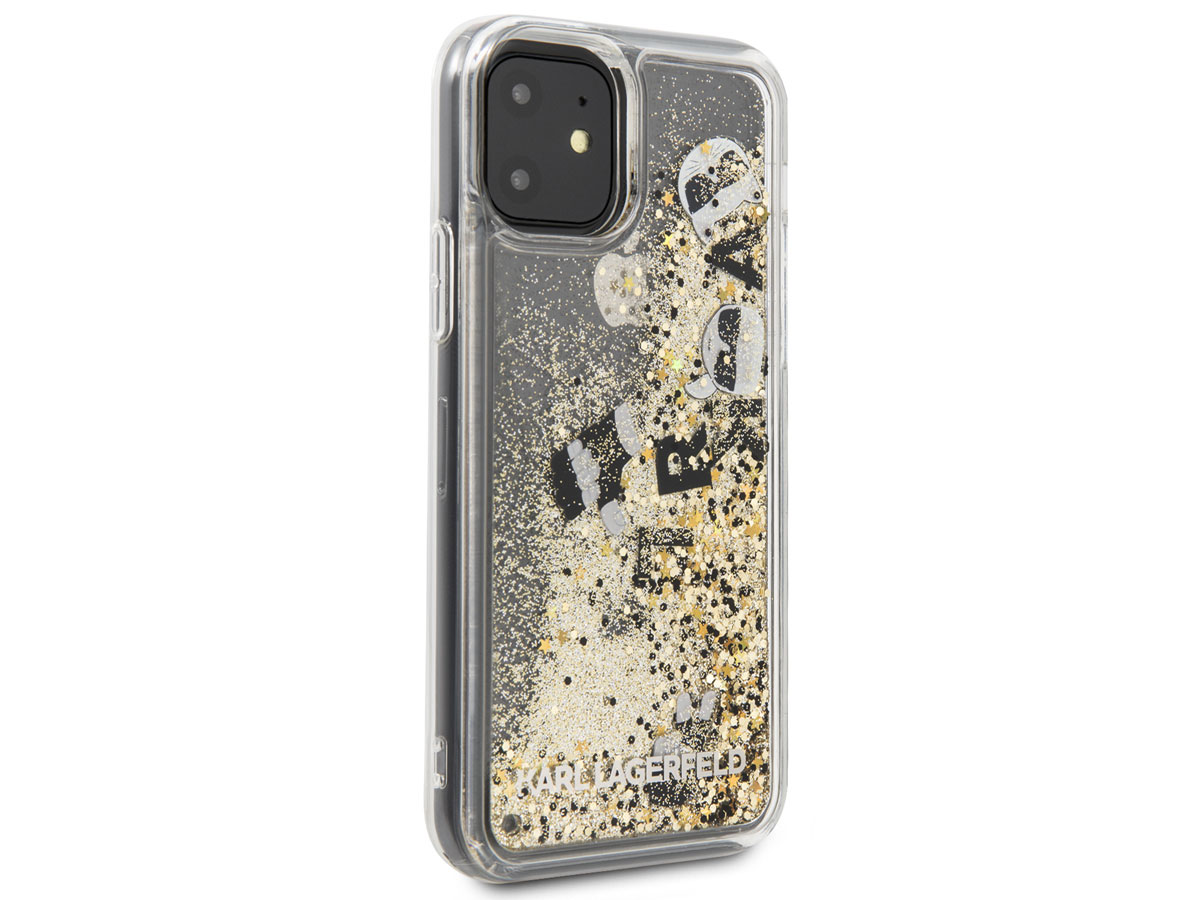 Karl Lagerfeld Iconic Glitter Case Goud - iPhone 11/XR hoesje