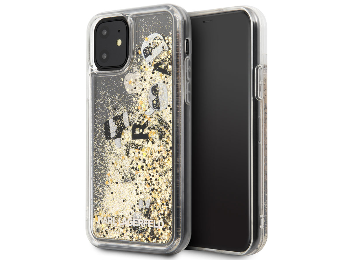 Karl Lagerfeld Iconic Glitter Case Goud - iPhone 11/XR hoesje