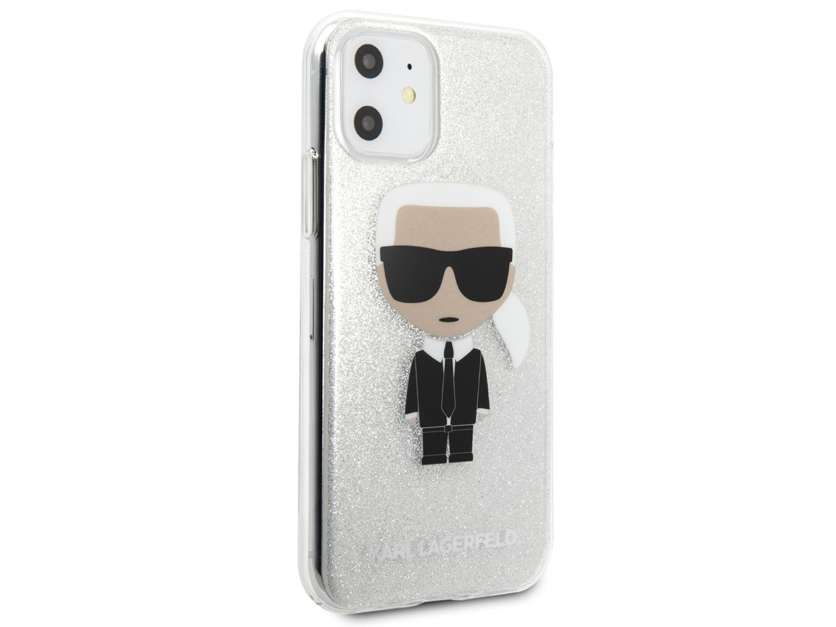 Karl Lagerfeld Iconic TPU Case Zilver - iPhone 11 hoesje