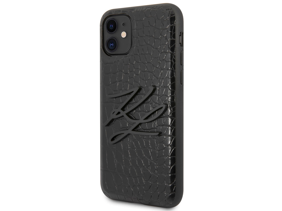 Karl Lagerfeld Initials Case Croco - iPhone 11/XR hoesje