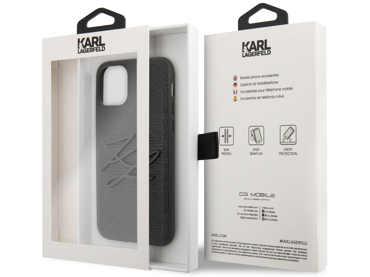 Karl Lagerfeld Initials Case Lizard - iPhone 11/XR hoesje