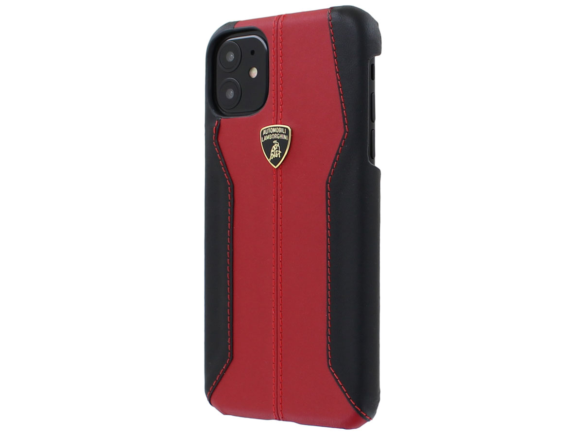 Lamborghini Leather Case Rood - iPhone 11/XR hoesje