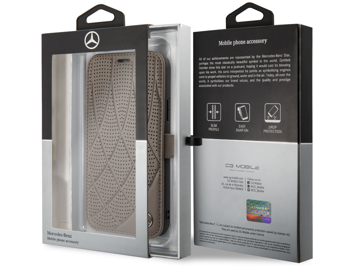 Mercedes-Benz Leather Bookcase Bruin - iPhone 11/XR hoesje