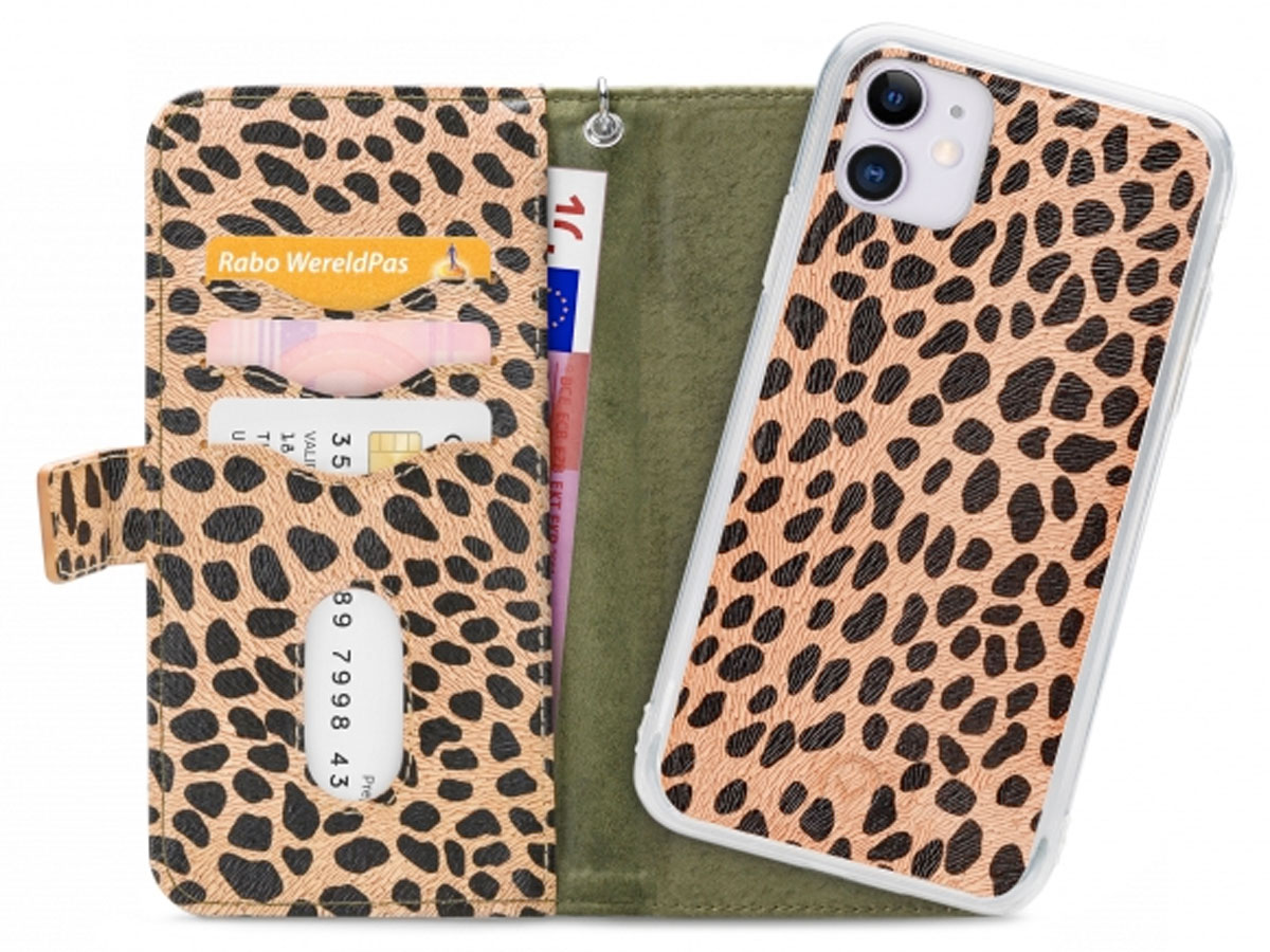 Mobilize 2in1 Magnet Zipper Case Green Leopard - iPhone 11/XR hoesje