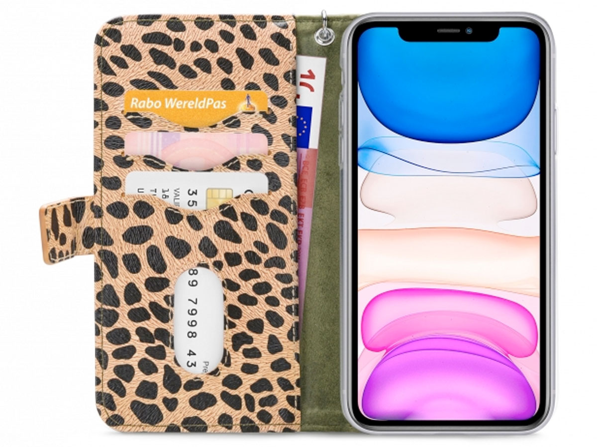 Mobilize 2in1 Magnet Zipper Case Green Leopard - iPhone 11/XR hoesje