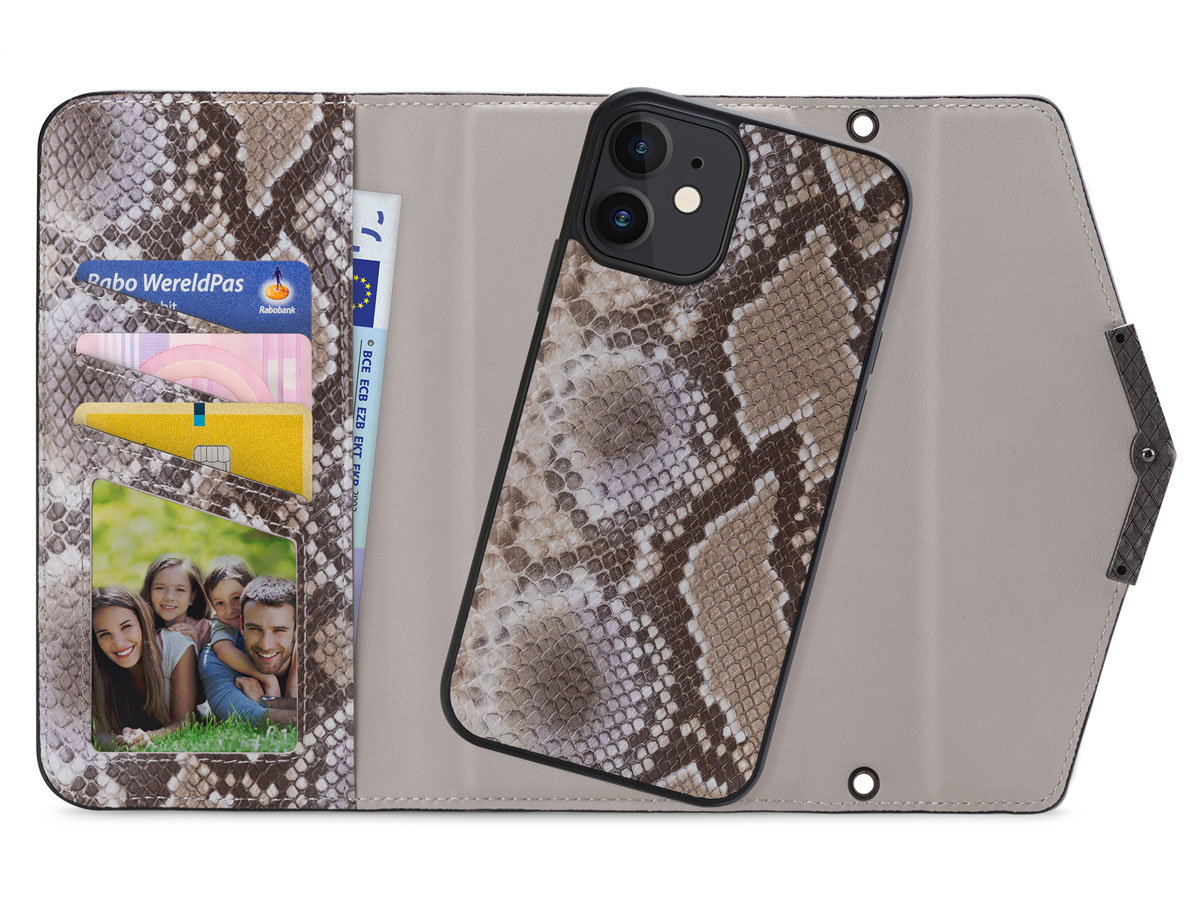 Mobilize Elegant Magnet Clutch Beige Snake - iPhone 11 / XR hoesje