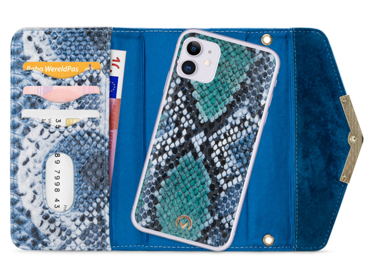 Mobilize Elegant Magnet Clutch Blue Snake - iPhone 11/XR hoesje