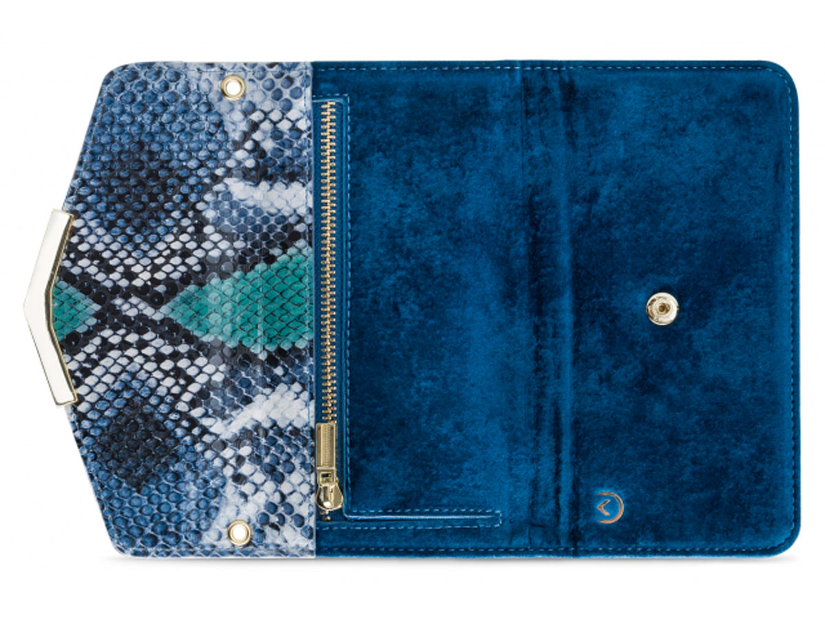 Mobilize Elegant Magnet Clutch Blue Snake - iPhone 11/XR hoesje