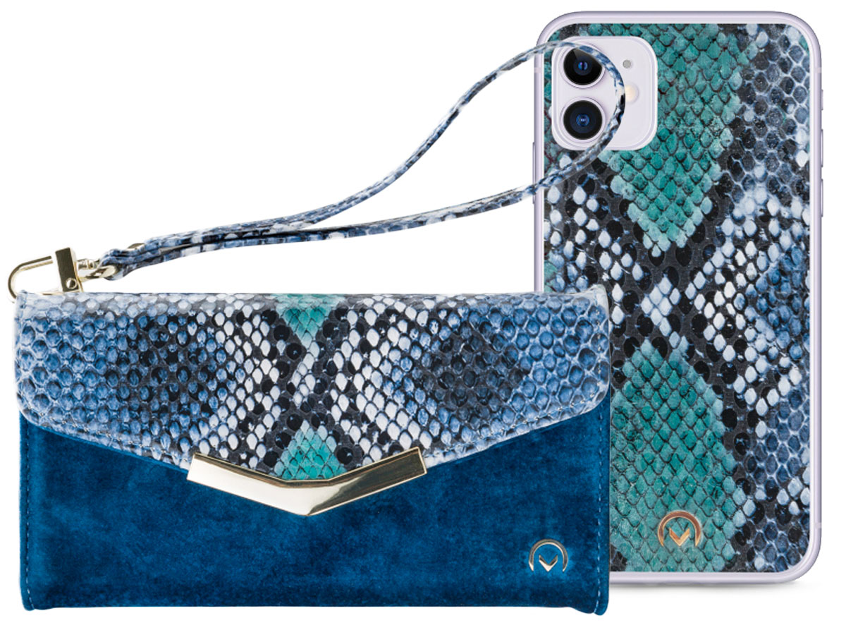 Mobilize Elegant Magnet Clutch Blue Snake - iPhone 11/XR hoesje