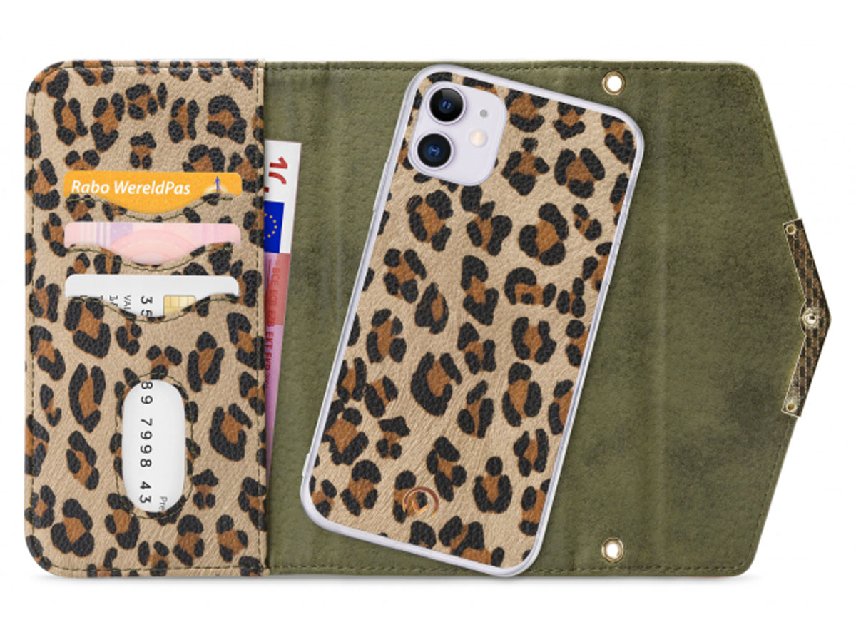 Mobilize Elegant Magnet Clutch Green Leopard - iPhone 11/XR hoesje