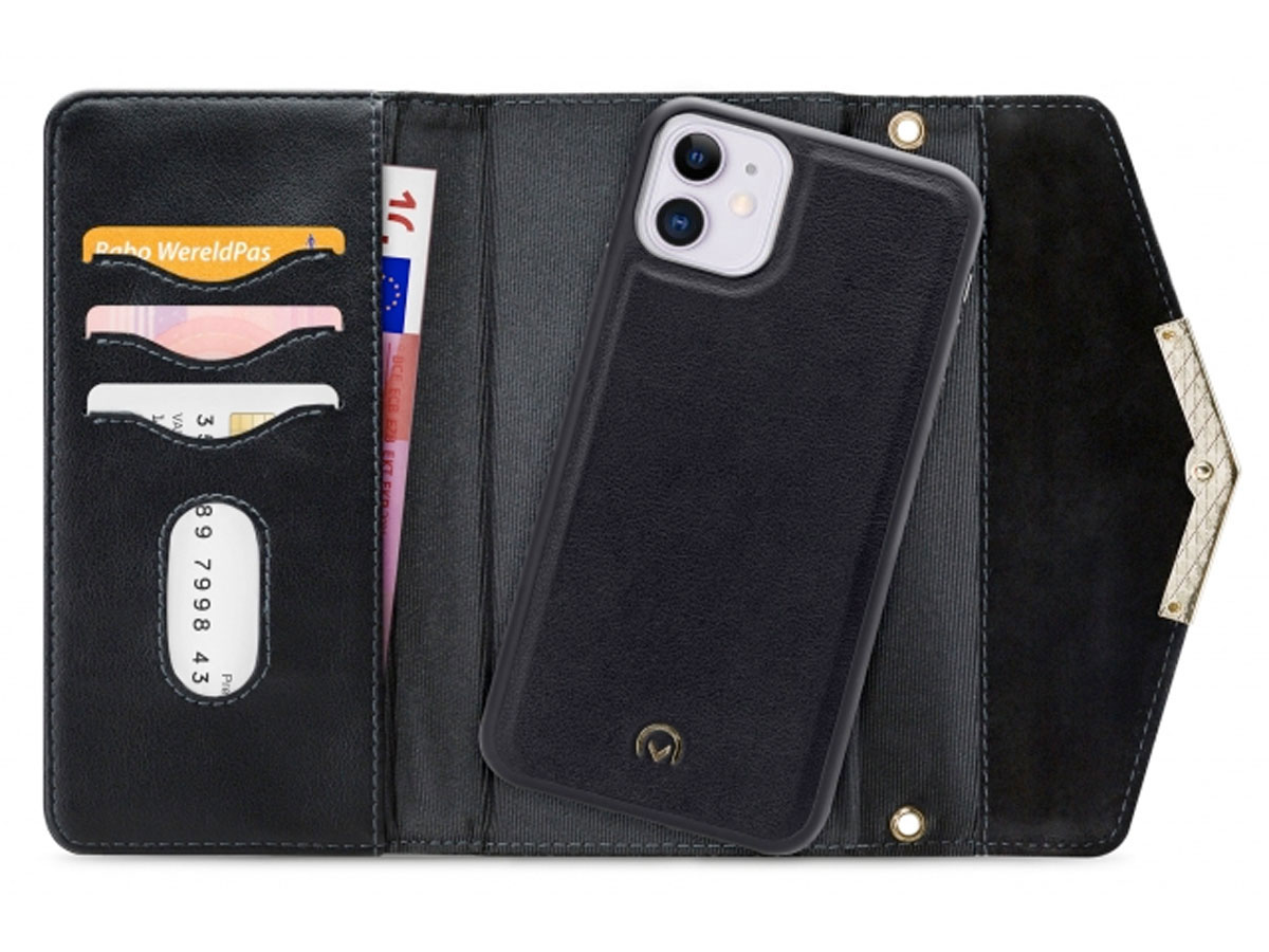 Mobilize Elegant Magnet Clutch Black Velvet - iPhone 11/XR hoesje