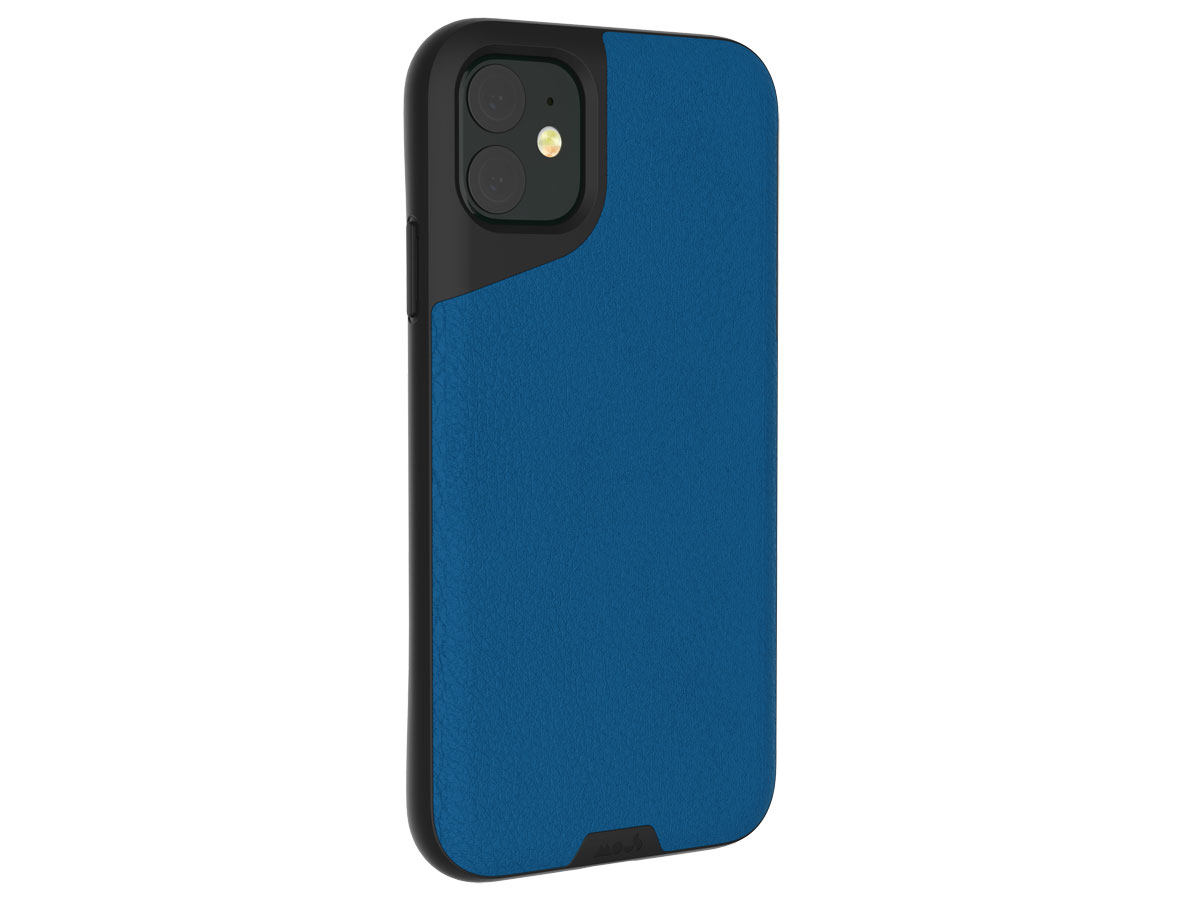 Mous Contour Leather Case Blauw - iPhone 11 hoesje