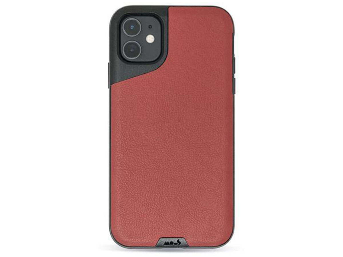 Mous Contour Leather Case Rood iPhone 11 hoesje