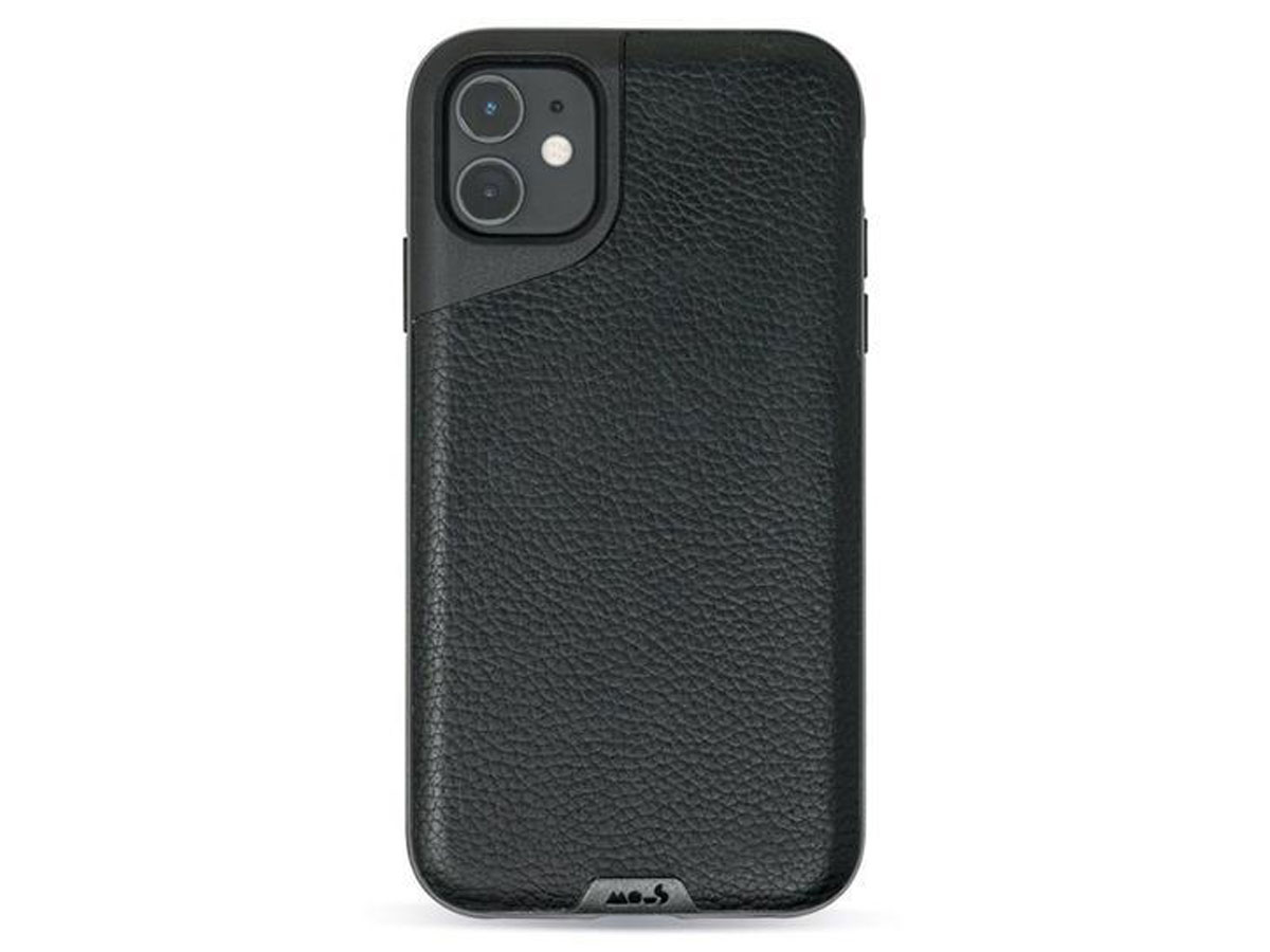 Mous Contour Leather Case Zwart - iPhone 11 hoesje