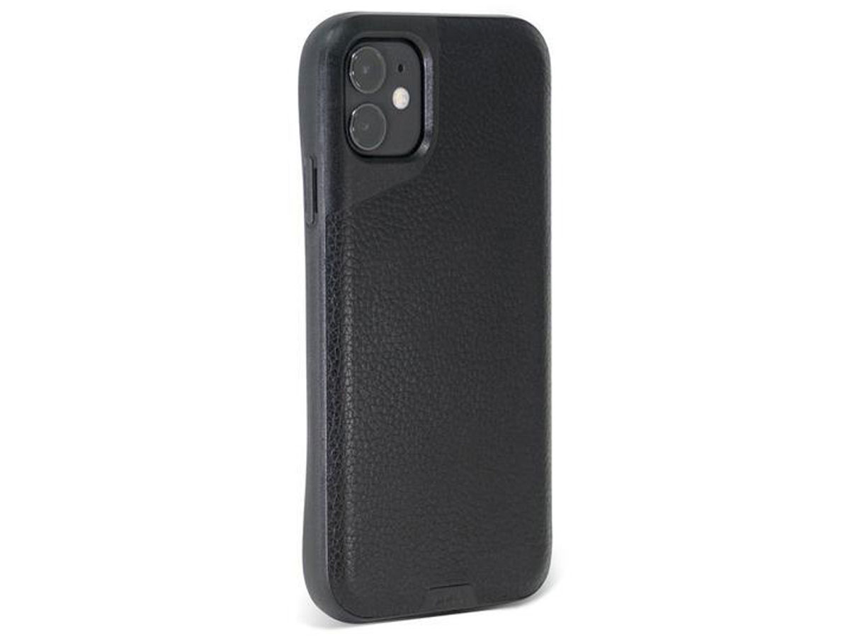 Mous Contour Leather Case Zwart iPhone 11 hoesje