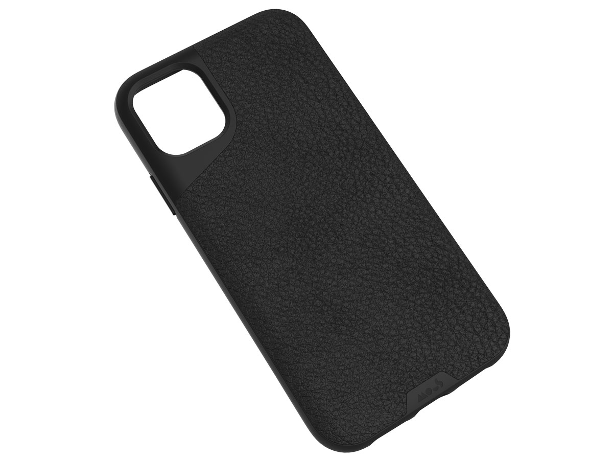 Mous Contour Leather Case Zwart - iPhone 11 hoesje