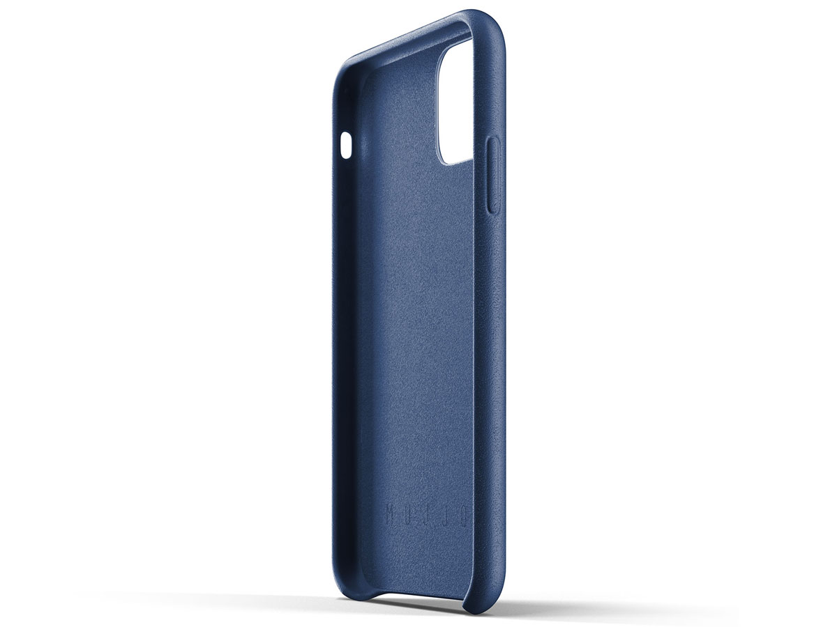 Mujjo Full Leather Case Blauw Leer - iPhone 11 Hoesje