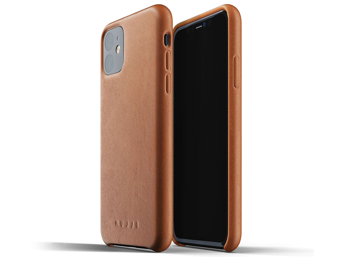 Mujjo Full Leather Case Tan Leer - iPhone 11 Hoesje