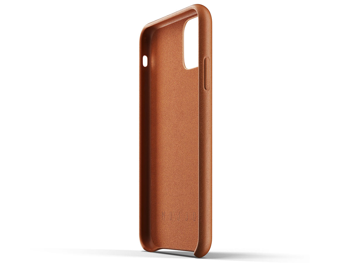 Mujjo Full Leather Case Tan Leer - iPhone 11 Hoesje