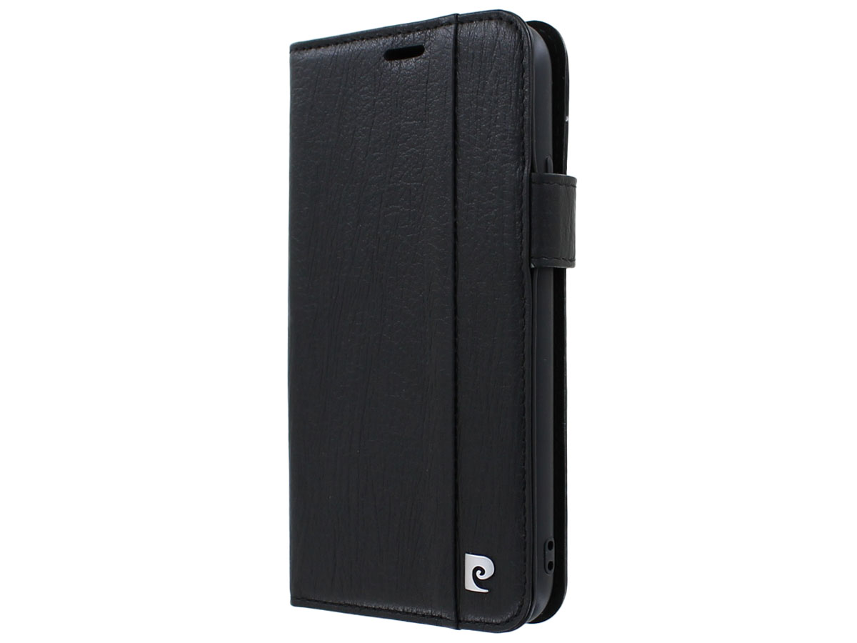 Pierre Cardin Bookcase Zwart Leer - iPhone 12 Mini hoesje