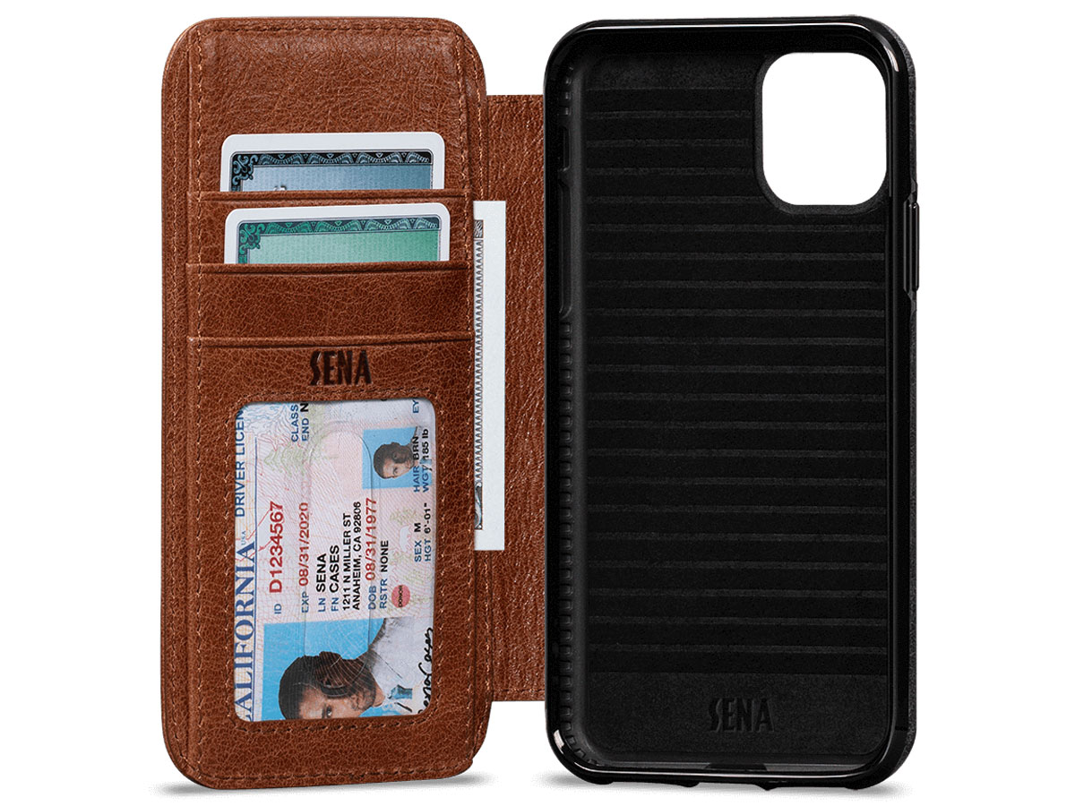 Sena Walletbook Cognac - iPhone 11 Hoesje Leer