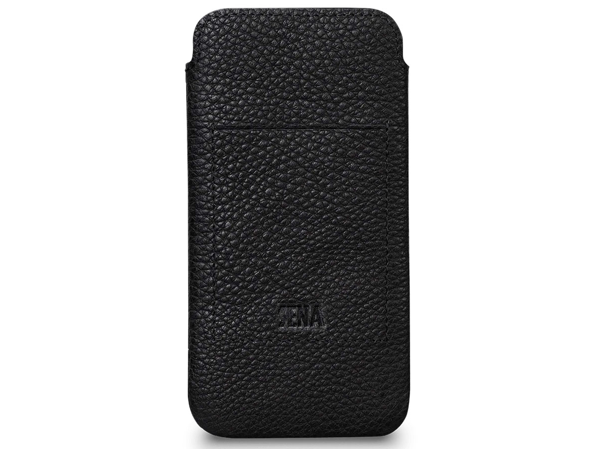 Sena Ultraslim Wallet Sleeve Zwart Leer - iPhone 11 hoesje