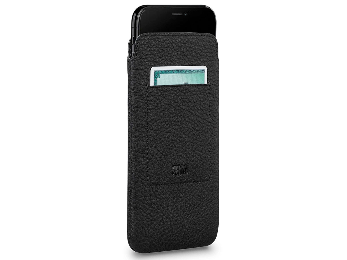 Sena Ultraslim Wallet Sleeve Zwart Leer - iPhone 11 hoesje