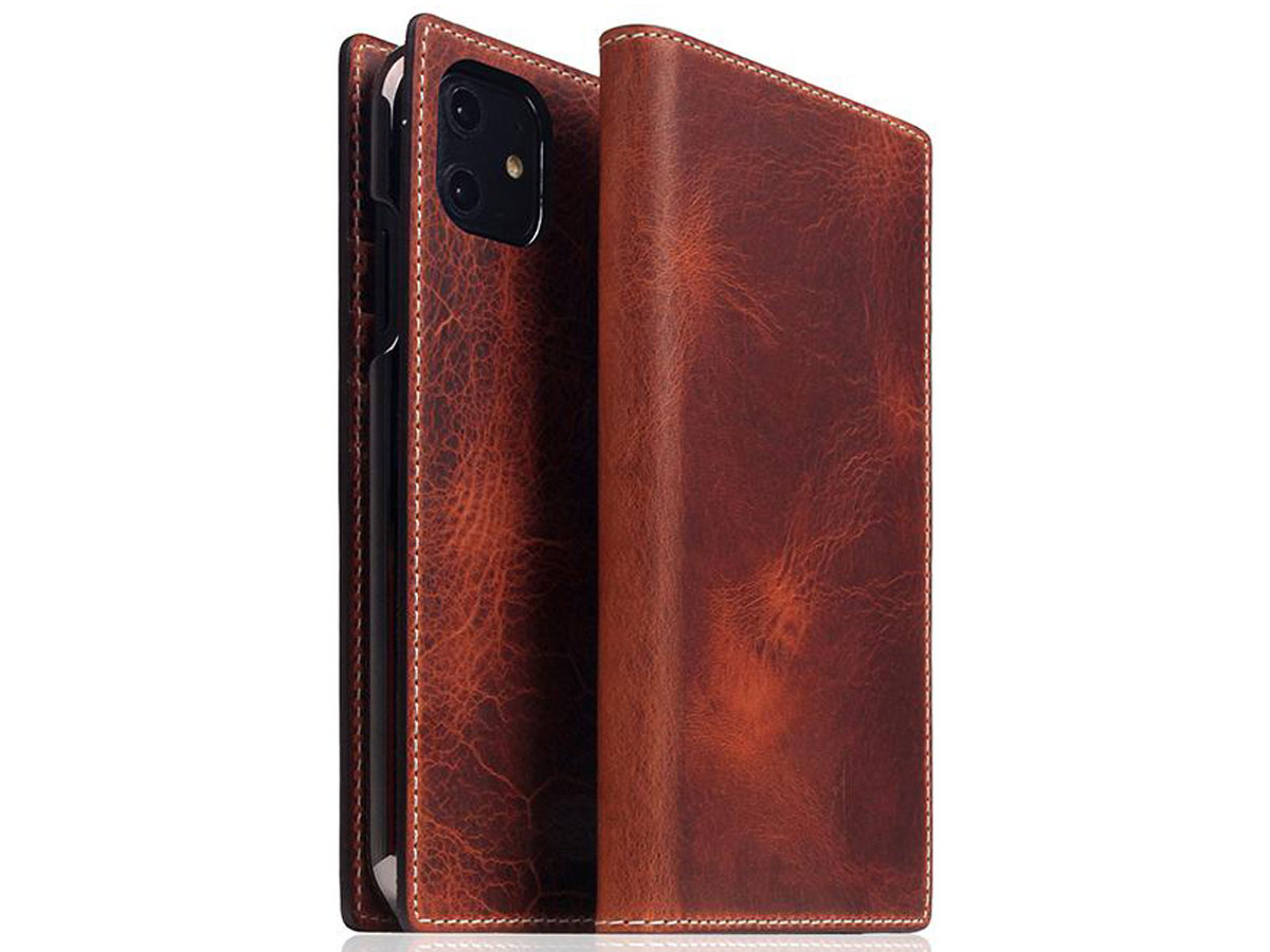 SLG Design D7 Italian Wax Leer Bruin - iPhone 11 hoesje