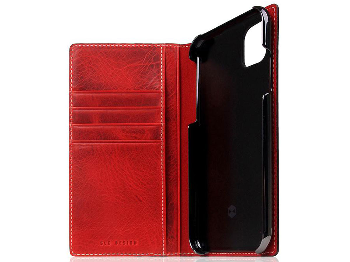 SLG Design D7 Italian Wax Leer Rood - iPhone 11 hoesje