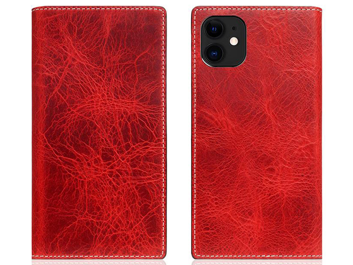 SLG Design D7 Italian Wax Leer Rood - iPhone 11 hoesje