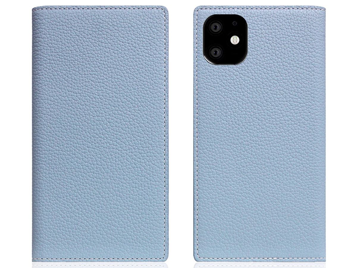 SLG Design D8 Folio Leer Powder Blue - iPhone 11 hoesje