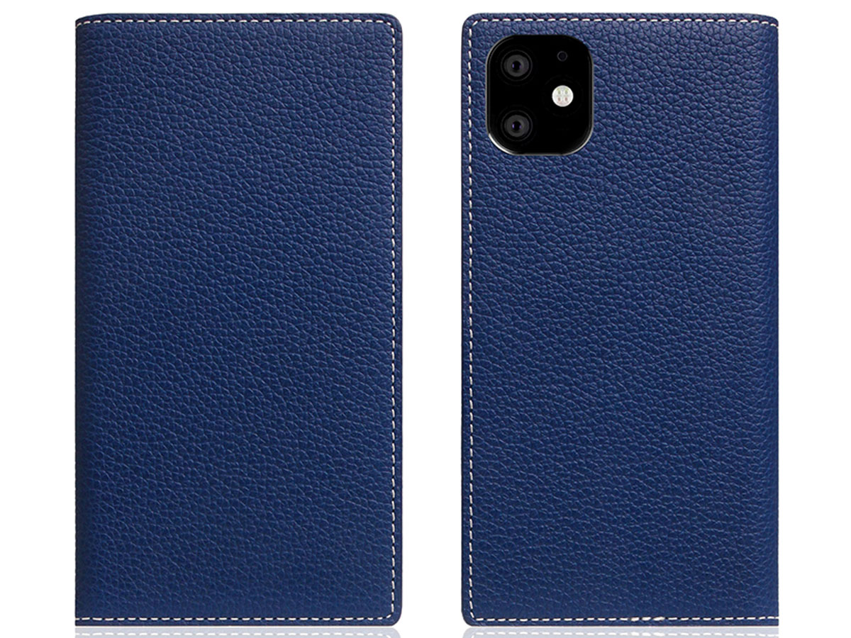 SLG Design D8 Folio Navy Blue Leer - iPhone XR hoesje