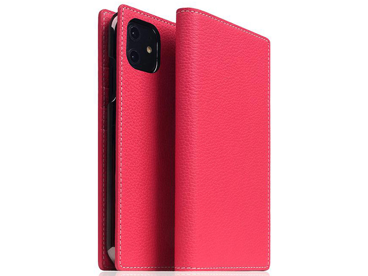 SLG Design D8 Folio Leer Pink Rose - iPhone 11 hoesje