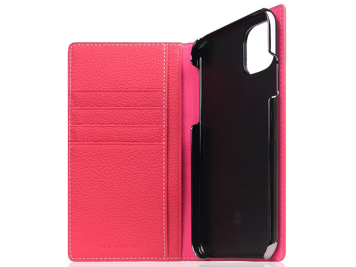 SLG Design D8 Folio Pink Rose Leer - iPhone XR hoesje