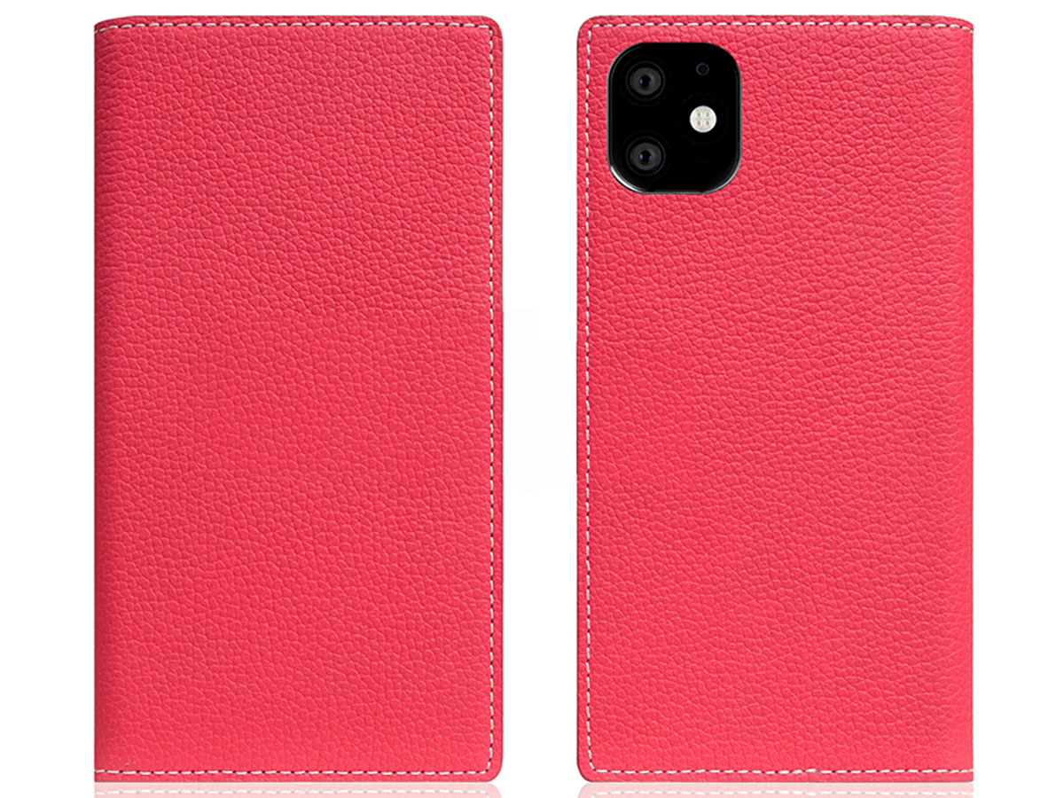 SLG Design D8 Folio Pink Rose Leer - iPhone XR hoesje