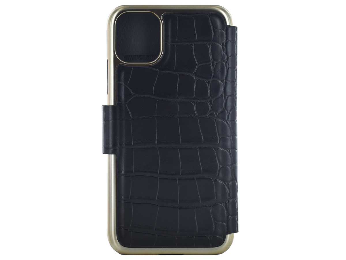 Ted Baker Black Croco Folio Case - iPhone 11/XR Hoesje