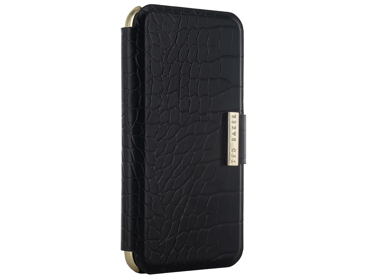 Ted Baker Black Croco Folio Case - iPhone 11/XR Hoesje