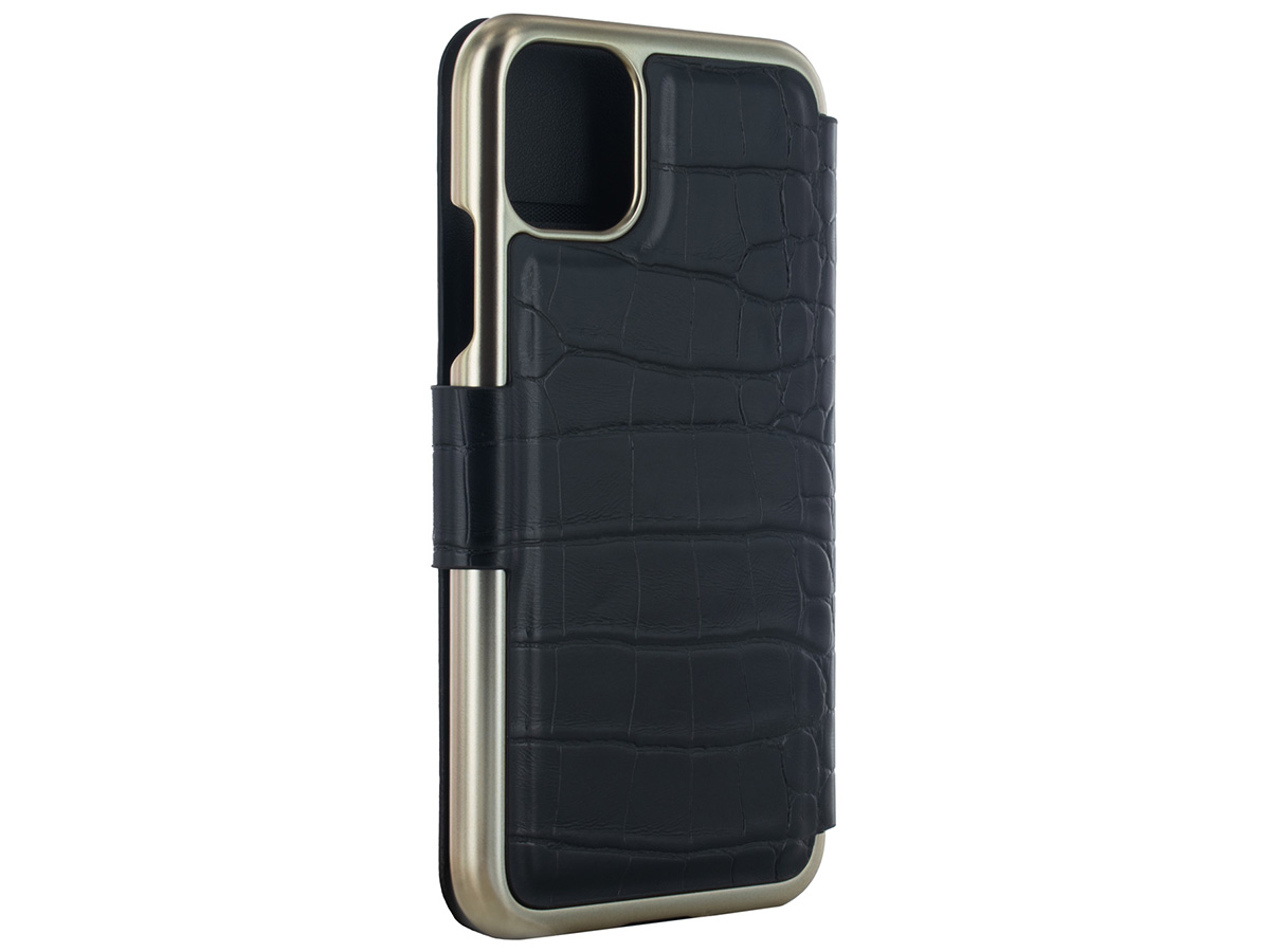 Ted Baker Black Croco Folio Case - iPhone 11/XR Hoesje