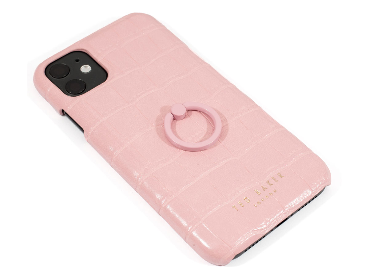 Ted Baker Croco Fingerloop Case Roze - iPhone 11/XR Hoesje