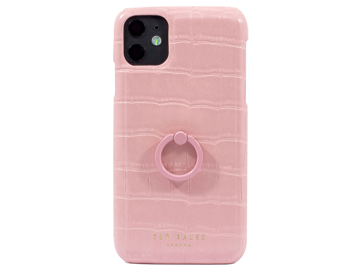 Ted Baker Croco Fingerloop Case Roze - iPhone 11/XR Hoesje