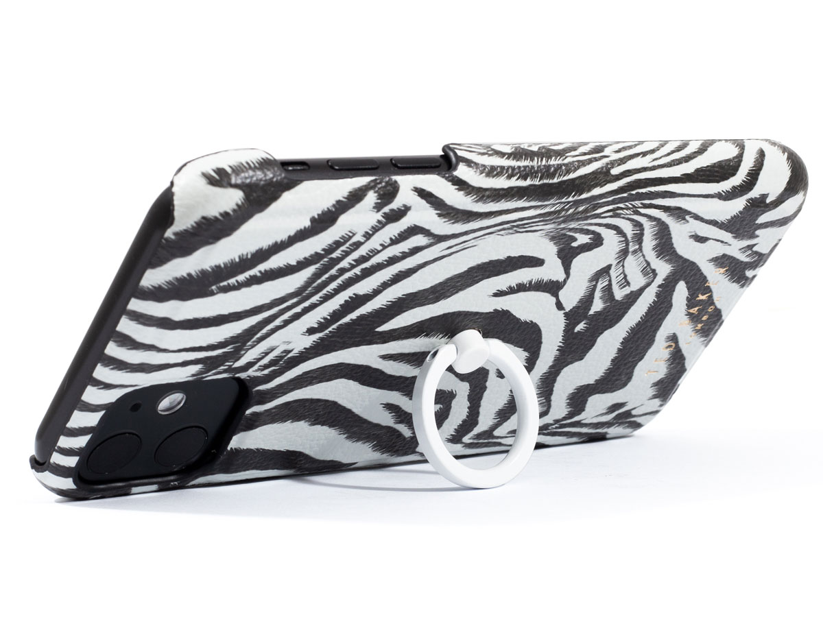 Ted Baker Croco Fingerloop Case Zebra - iPhone 11/XR Hoesje