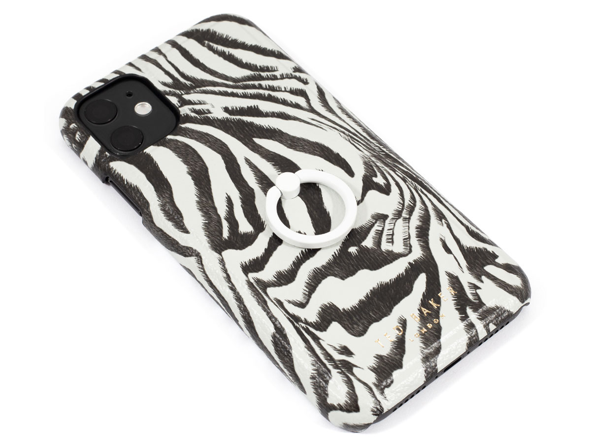 Ted Baker Croco Fingerloop Case Zebra - iPhone 11/XR Hoesje