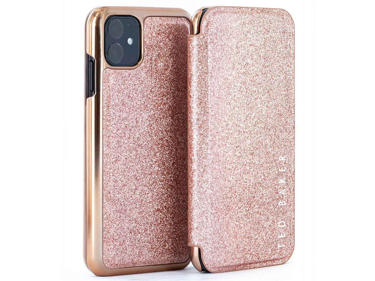 monster Springplank Barcelona Ted Baker Glitsie Folio Rosé | iPhone 11 / XR Hoesje