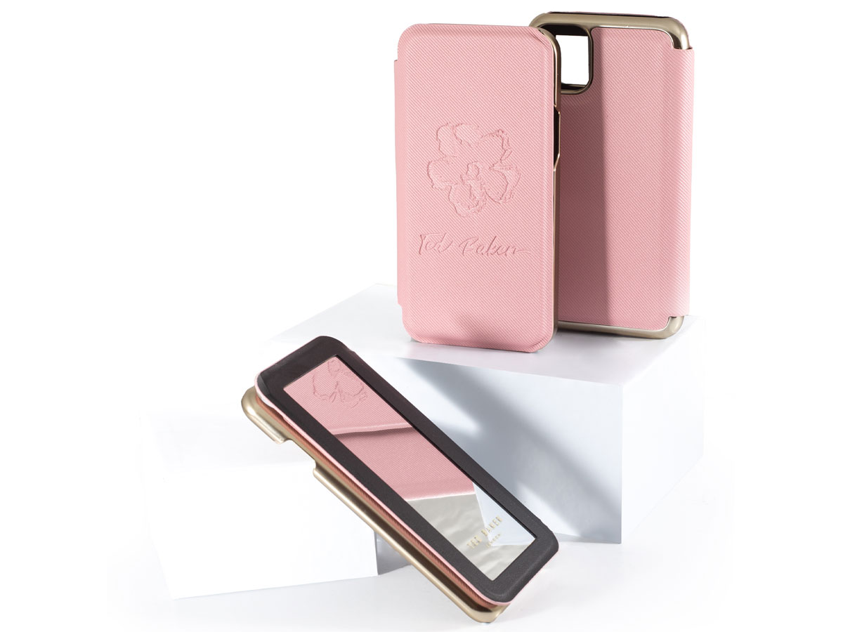 Ted Baker Magnolia Mirror Folio Case Roze - iPhone 11 / XR Hoesje